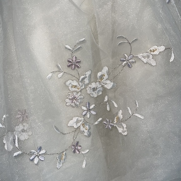 Mon Cheri Bridal Wedding Gown Embroidered Tulle Dress - Picture 6 of 15